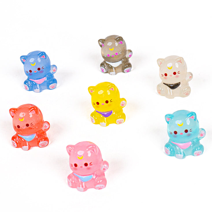 Mini Figur - Bunte Leuchtkatze