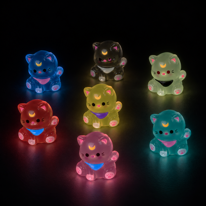 Mini Figur - Bunte Leuchtkatze