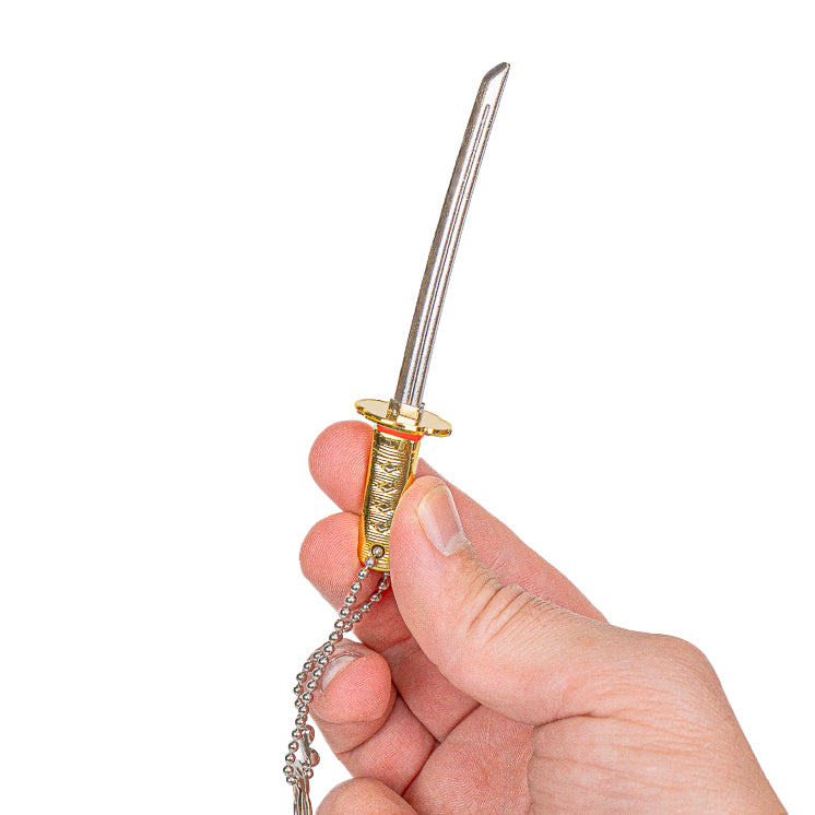 Mini-Katana Schlüsselanhänger - Goldener Drache