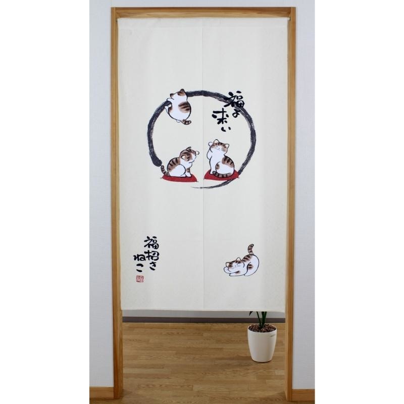 Noren Vorhang - Katze Zen 85 x 150 cm