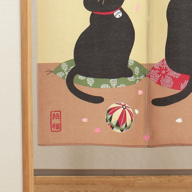 Noren Vorhang Sakura Neko 85 x 150 cm