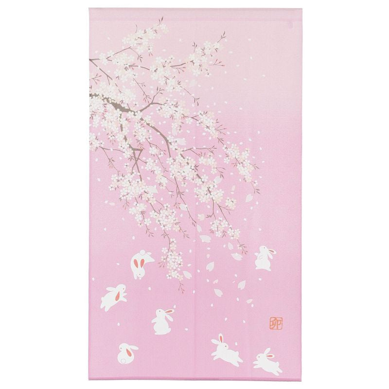 Noren Vorhang Sakura Usagi 85 x 150 cm