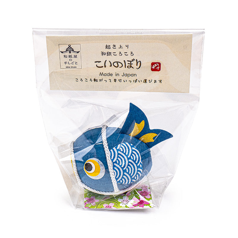 Okiagari Glücksbringer - Blauer Koi