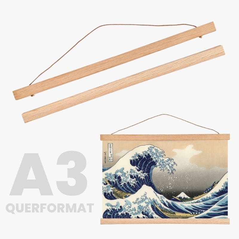 Magnetischer Holz-Posterhalter – A3 Querformat