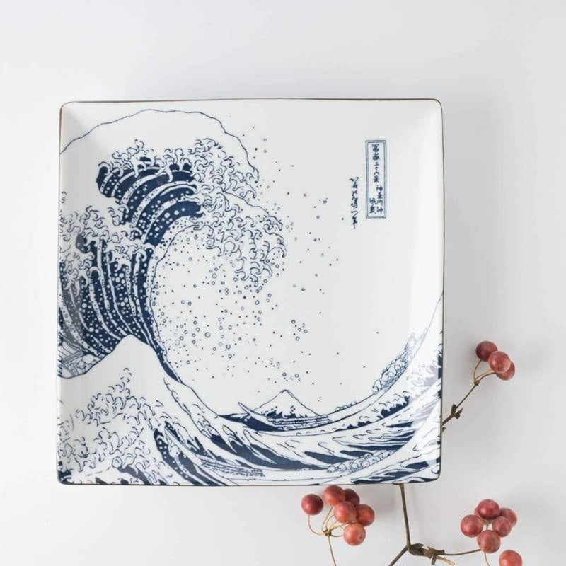 Quadratischer Japanischer Teller - Hokusai