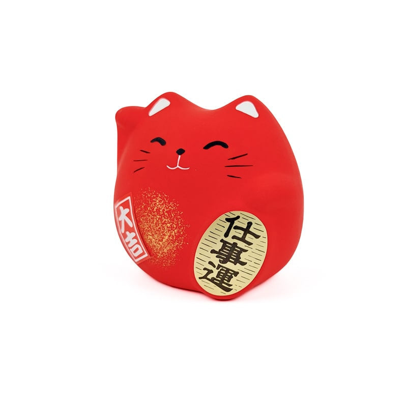 Rote Runde Maneki Neko Glückskatze