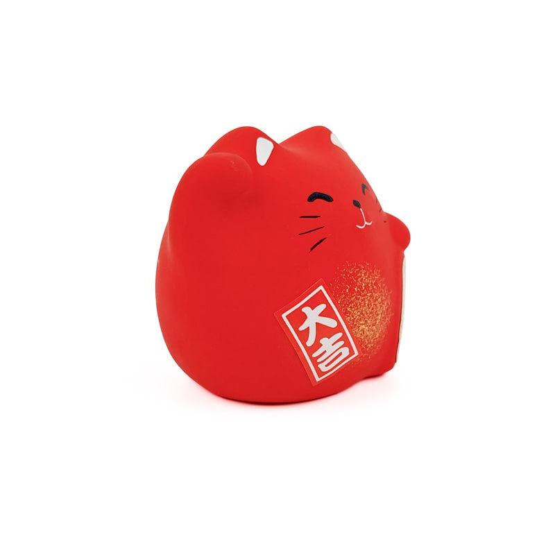 Rote Runde Maneki Neko Glückskatze