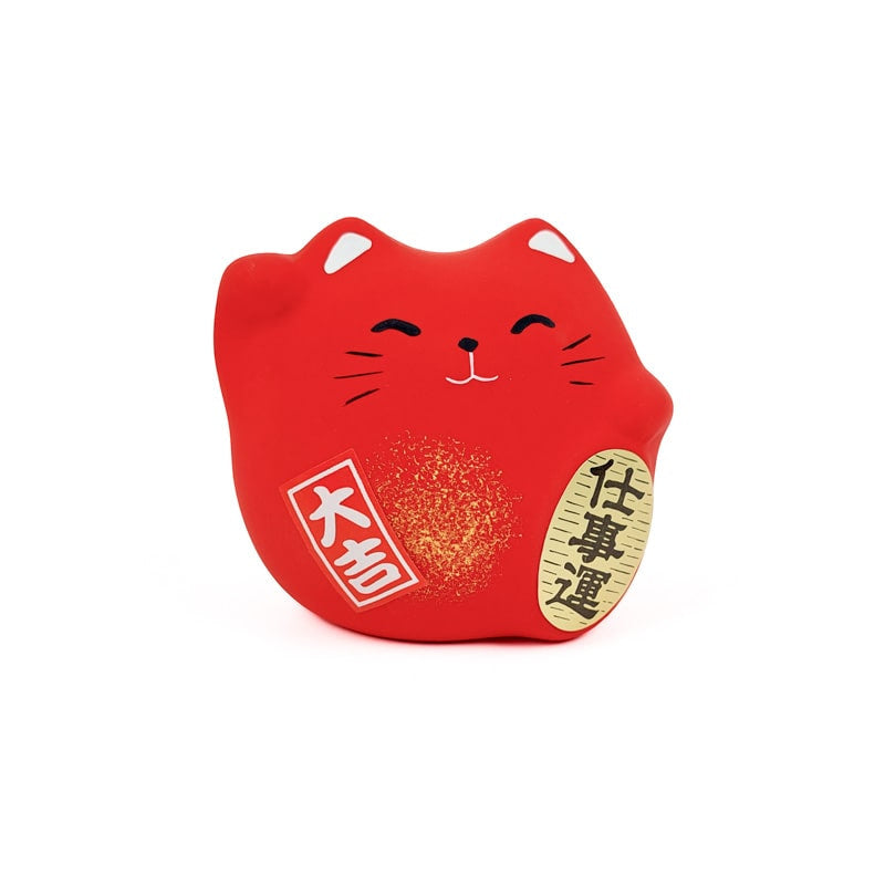 Rote Runde Maneki Neko Glückskatze