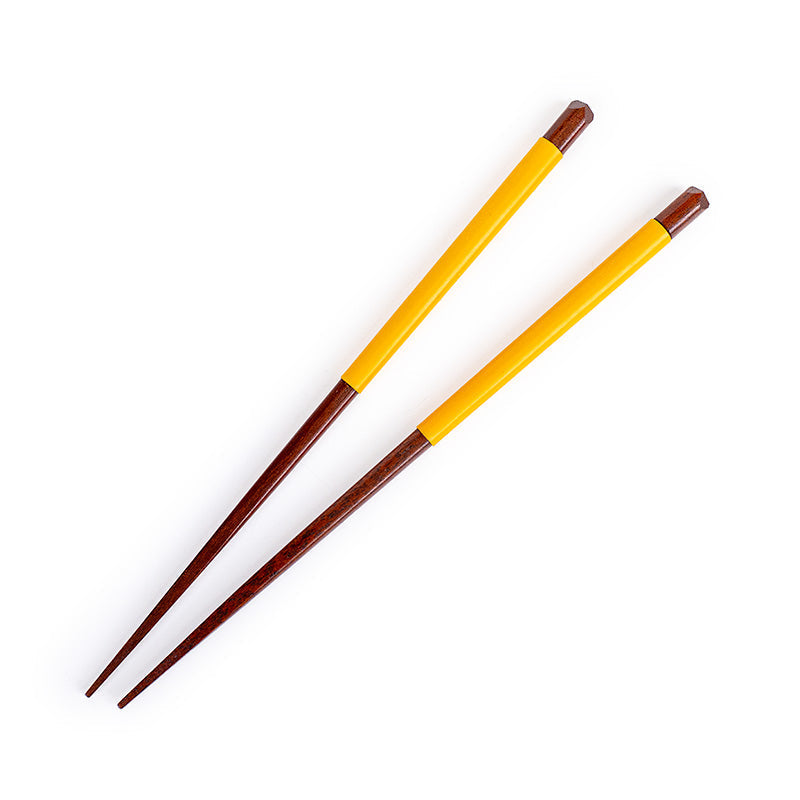Rutschfeste japanische Essstäbchen aus Silikon gelb