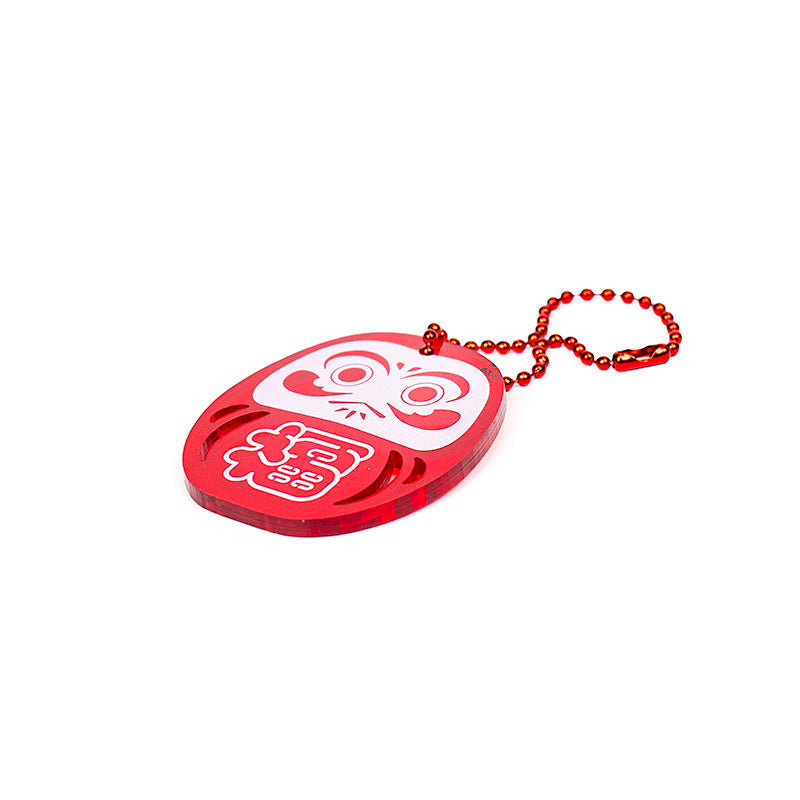 Schlüsselanhänger - Fluoreszierender Roter Daruma
