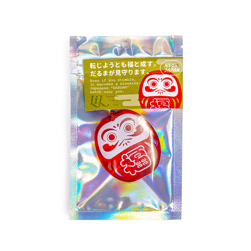 Schlüsselanhänger - Neon Roter Daruma