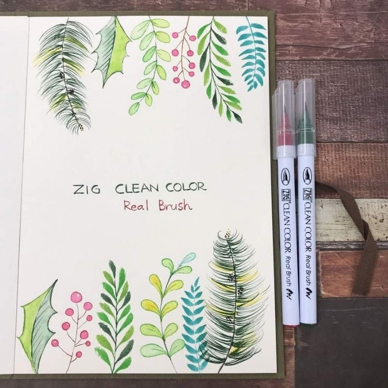 Set 12 Extrafeinen Pinselstiften von ZIG