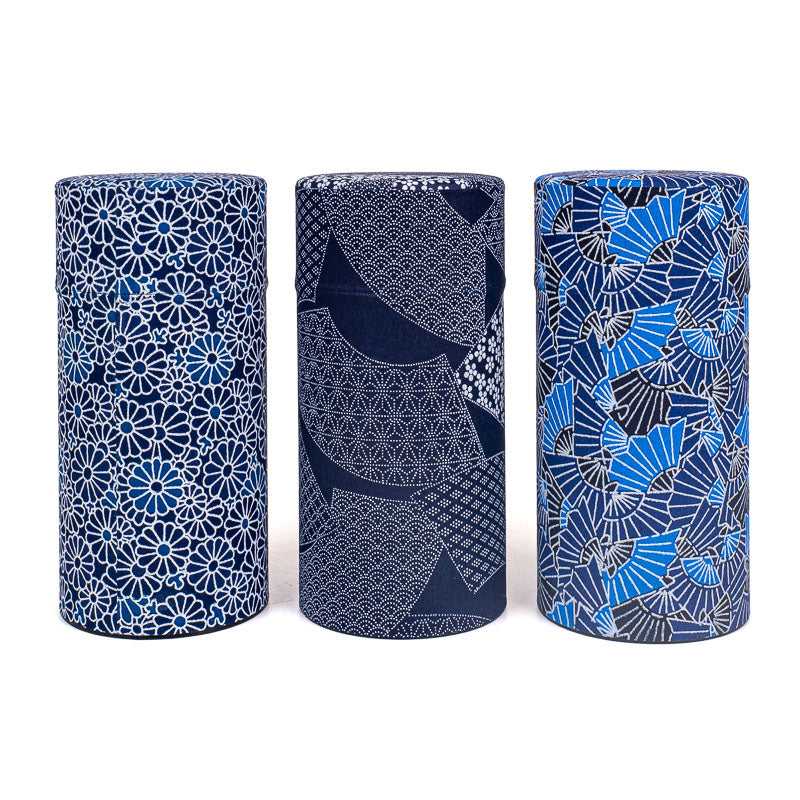 Set aus Drei Japanischen Teedosen - Indigo