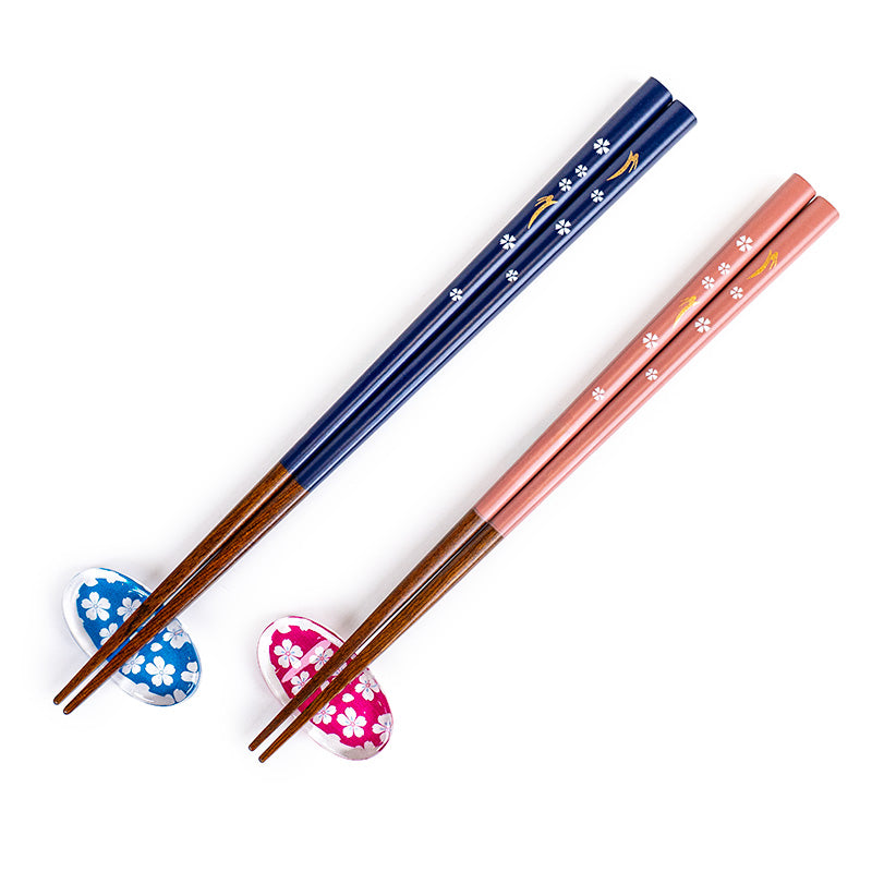 Set aus japanischen Essstäbchen „Sakura Usagi“ & Halter