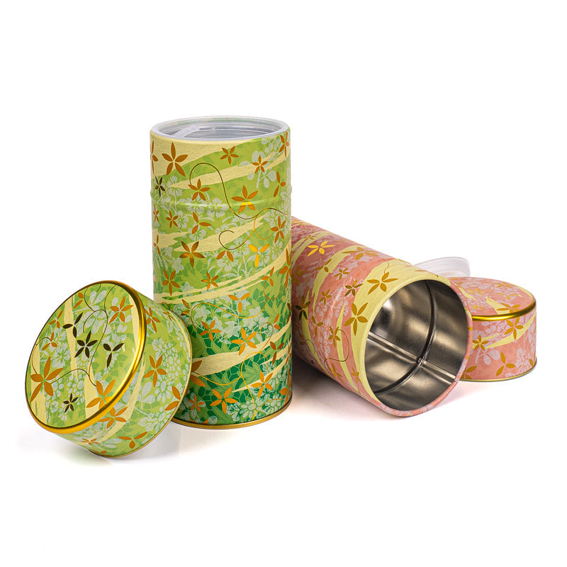 Set aus Zwei Metall-Teedosen - Blumenmuster