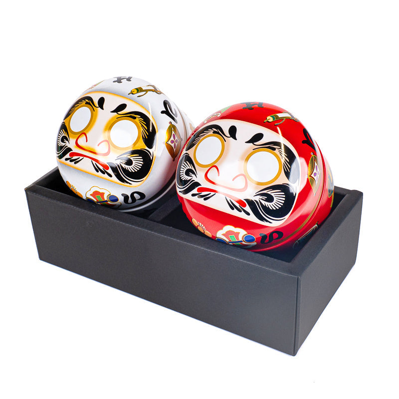 Set aus Zwei Metall-Teedosen - Daruma