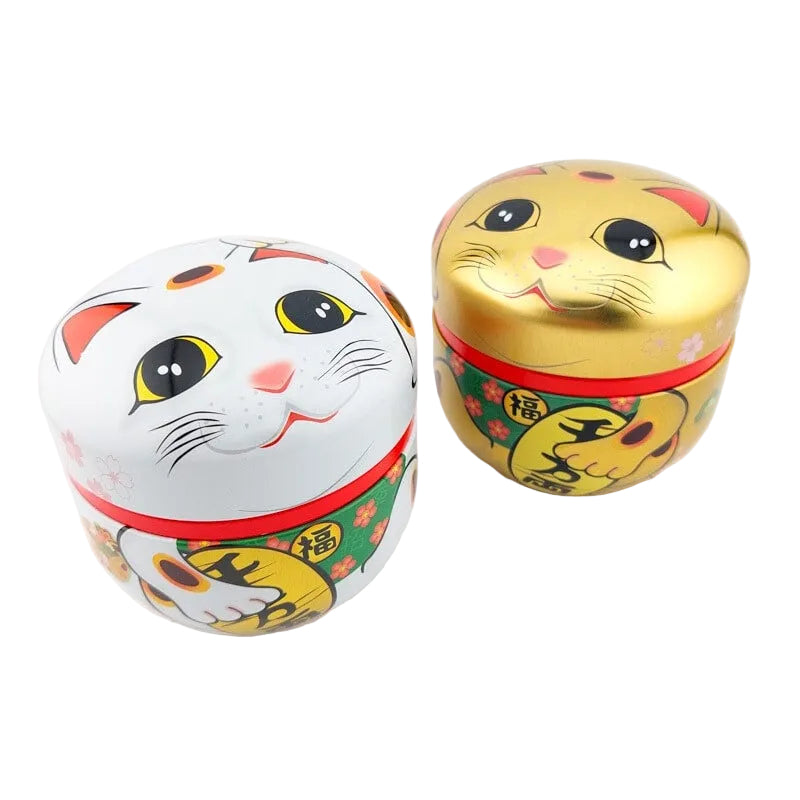 Set aus Zwei Metall-Teedosen - Maneki Neko