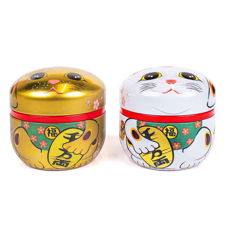 Set aus Zwei Metall-Teedosen - Maneki Neko