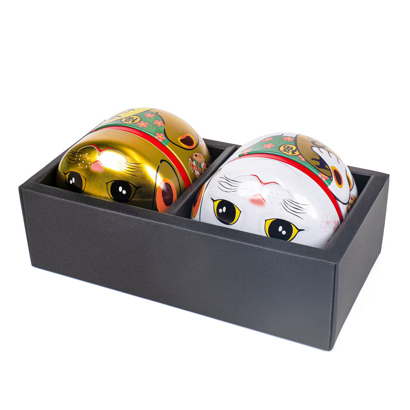 Set aus Zwei Metall-Teedosen - Maneki Neko