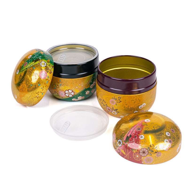Set aus Zwei Runden Teedosen