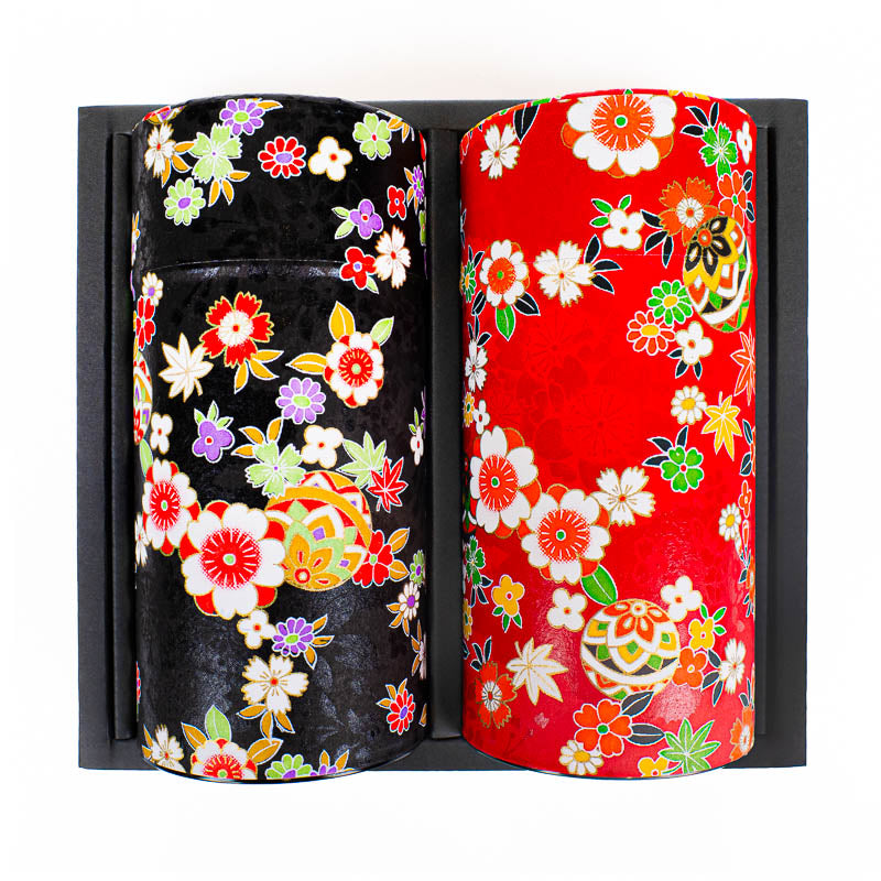 Set aus Zwei Teedosen mit Washi-Papier