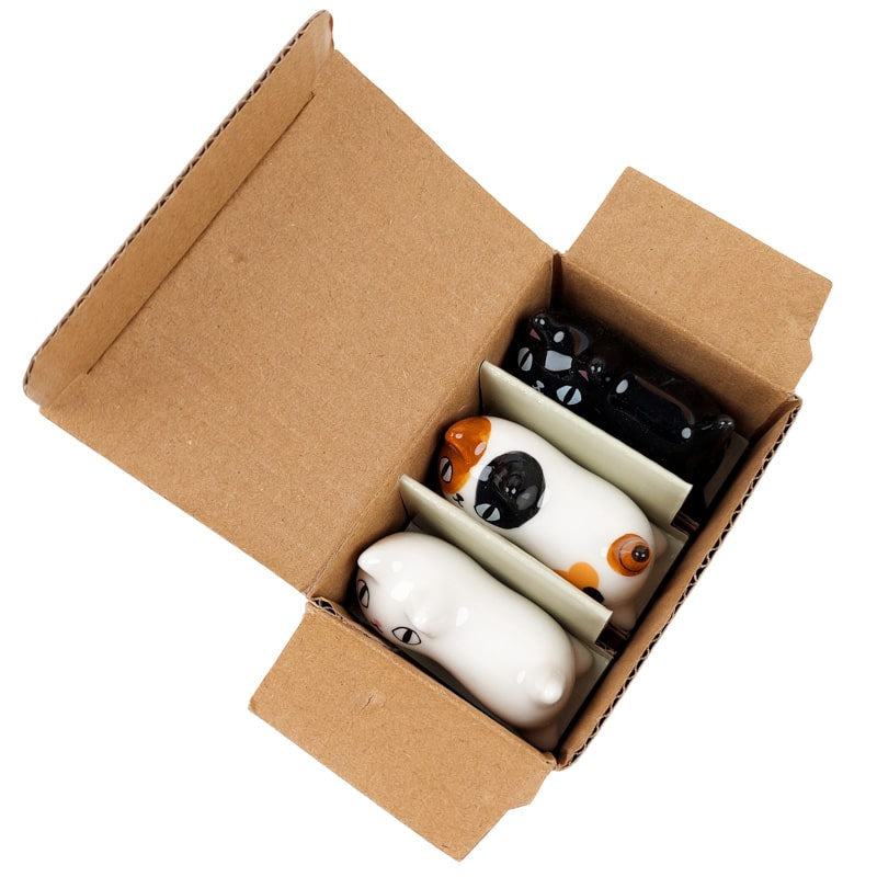 Set Drei Stäbchenhalter Katzen
