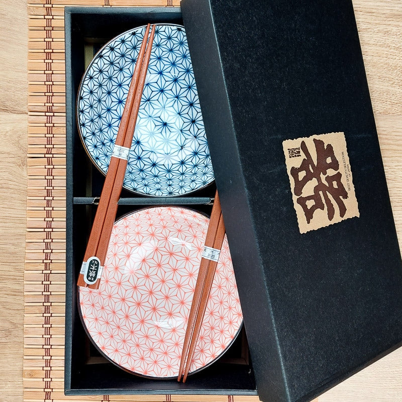 Set mit 2 japanischen Schalen Asanoha