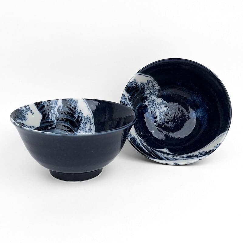 Set mit 2 Kleinen Japanischen Schalen – Kanagawa