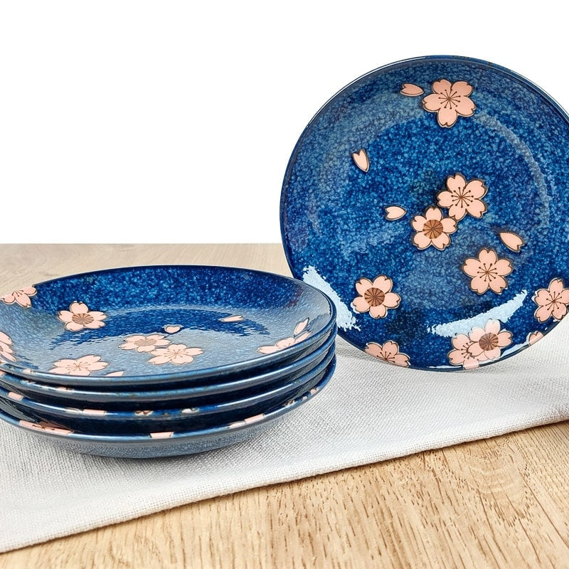 Set mit 5 Japanischen Tellern Sakura