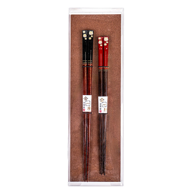 Set mit zwei japanischen Essstäbchen „Eule“