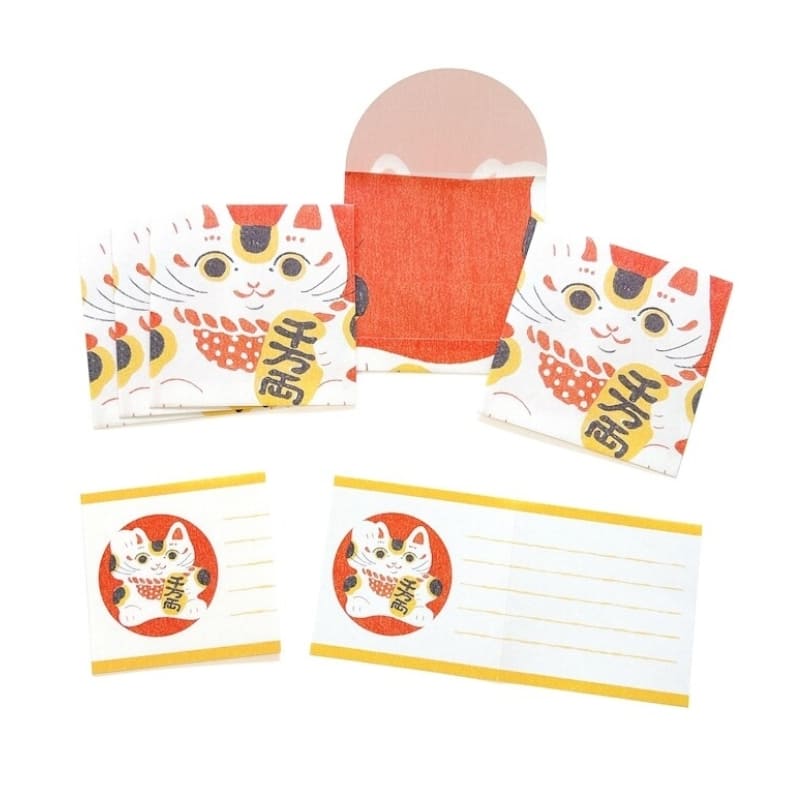 Briefpapier-Set Pochibumi Maneki Neko