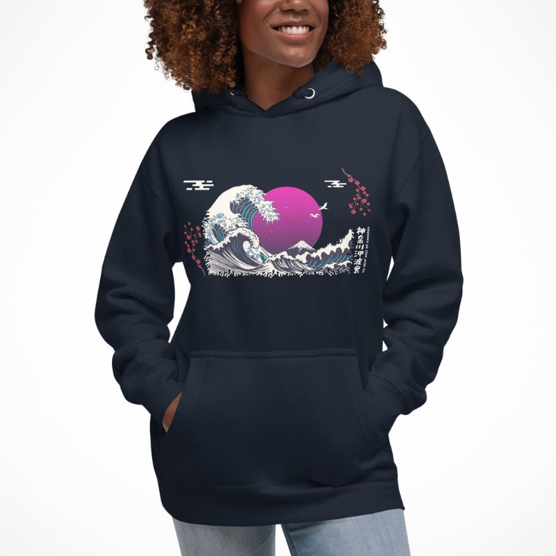 Japanisches Sweatshirt Purple Wave