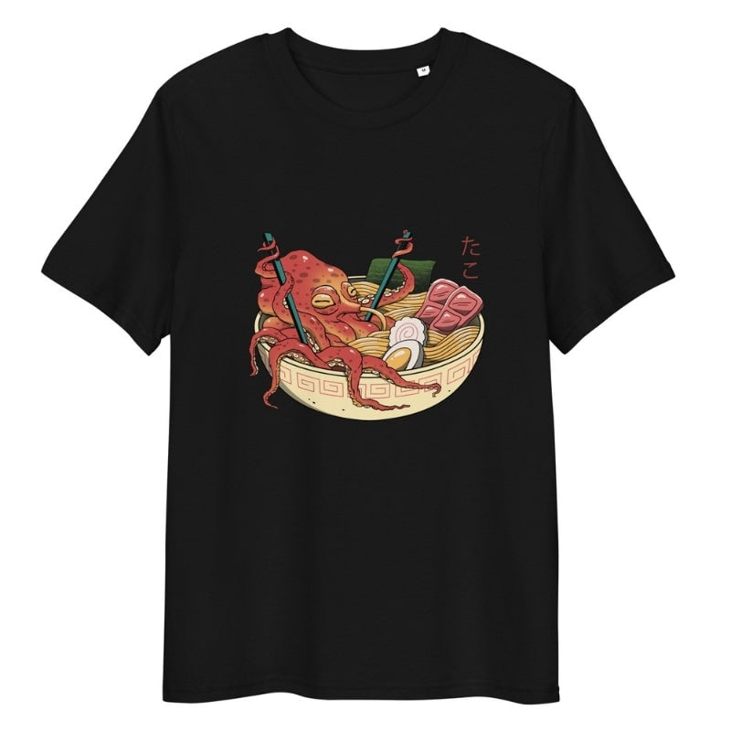 Japanisches T-Shirt Octopus Ramen - S / Schwarz