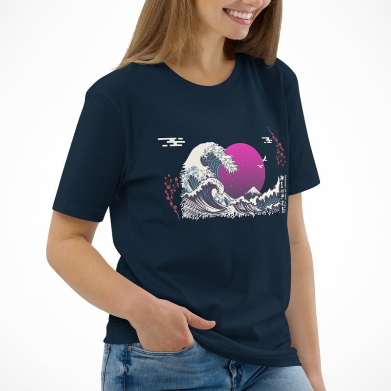 Japanisches T-Shirt Purple Wave