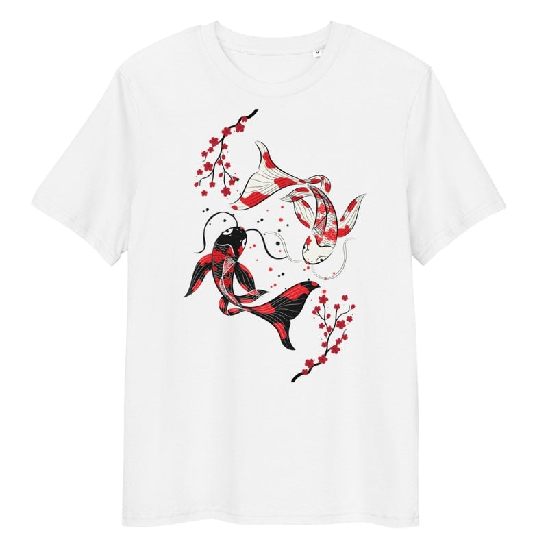 Japanisches T-Shirt Sakura Koi - S / Weiß