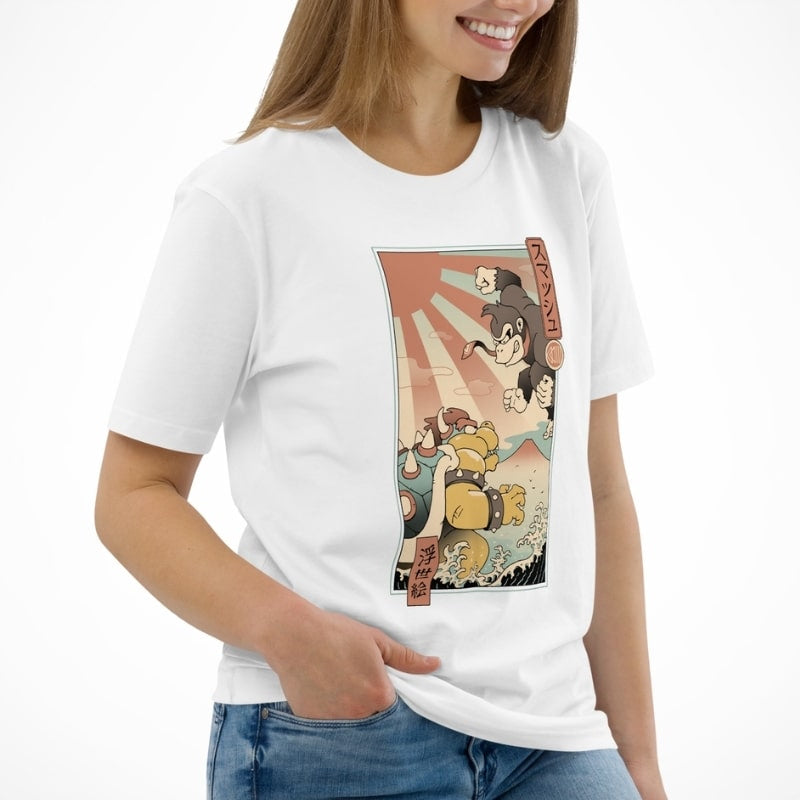 Japanisches Ukiyo-e Kaiju Smash T-Shirt