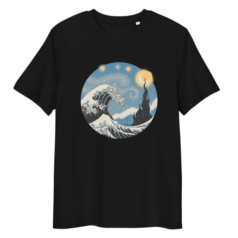 Japanisches Welle &amp; Sternennacht T-Shirt - S