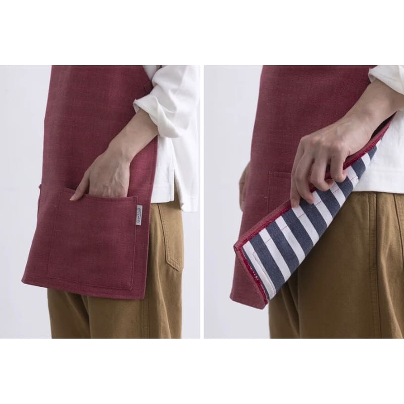 Tablier Japonais Court Unisexe Rouge