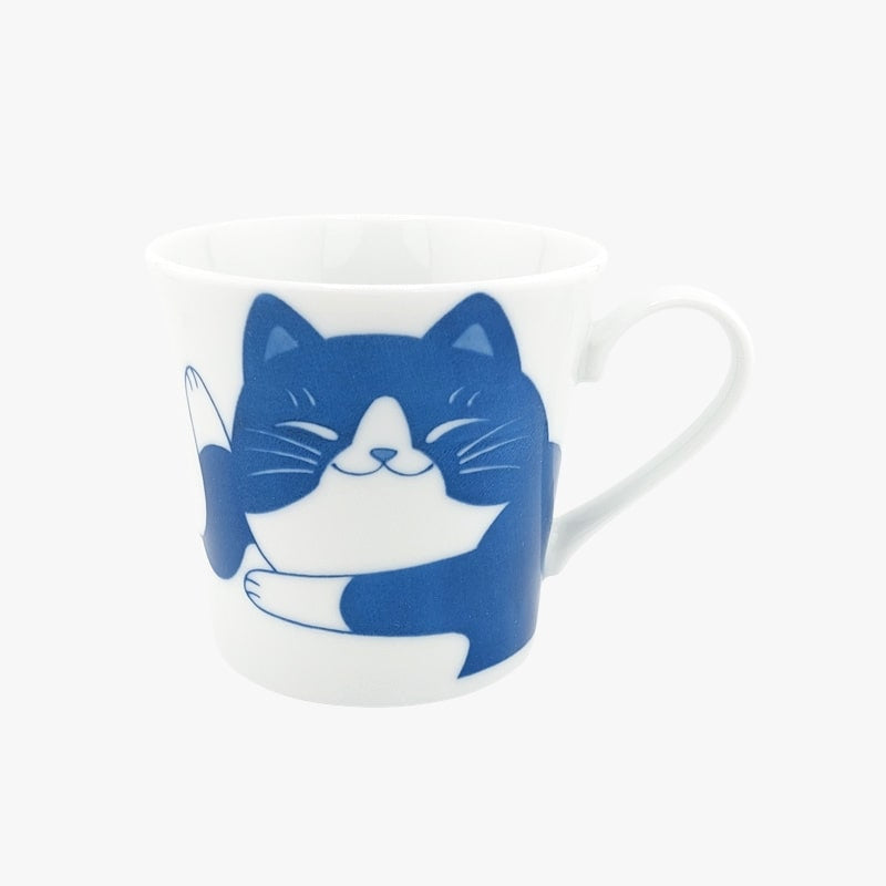 Japanische Tasse Katze Blau