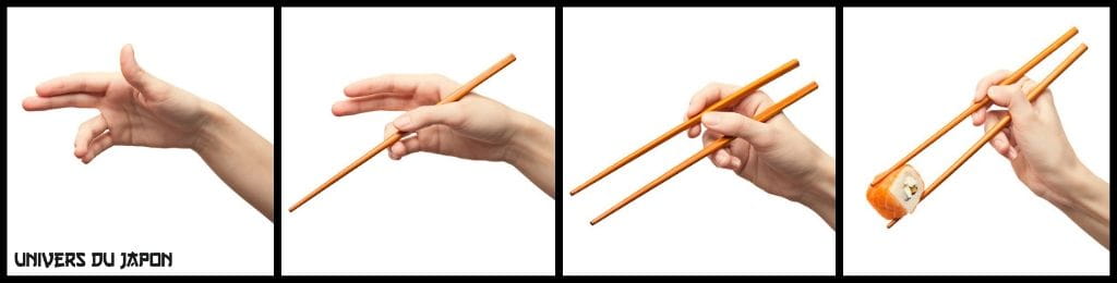 wie man japanische Essstäbchen hält