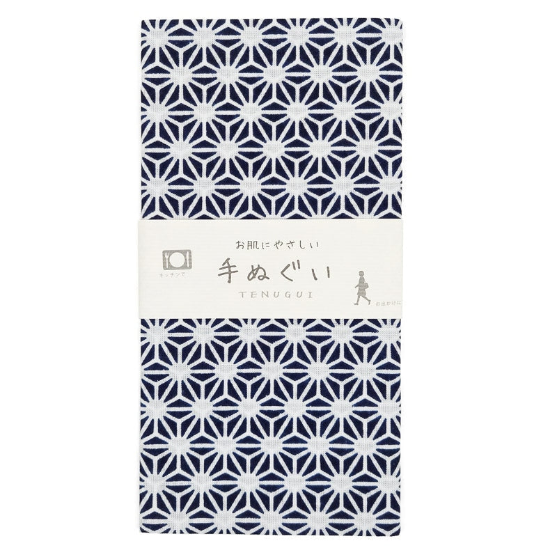 Tenugui Blaues Handtuch - Asanoha