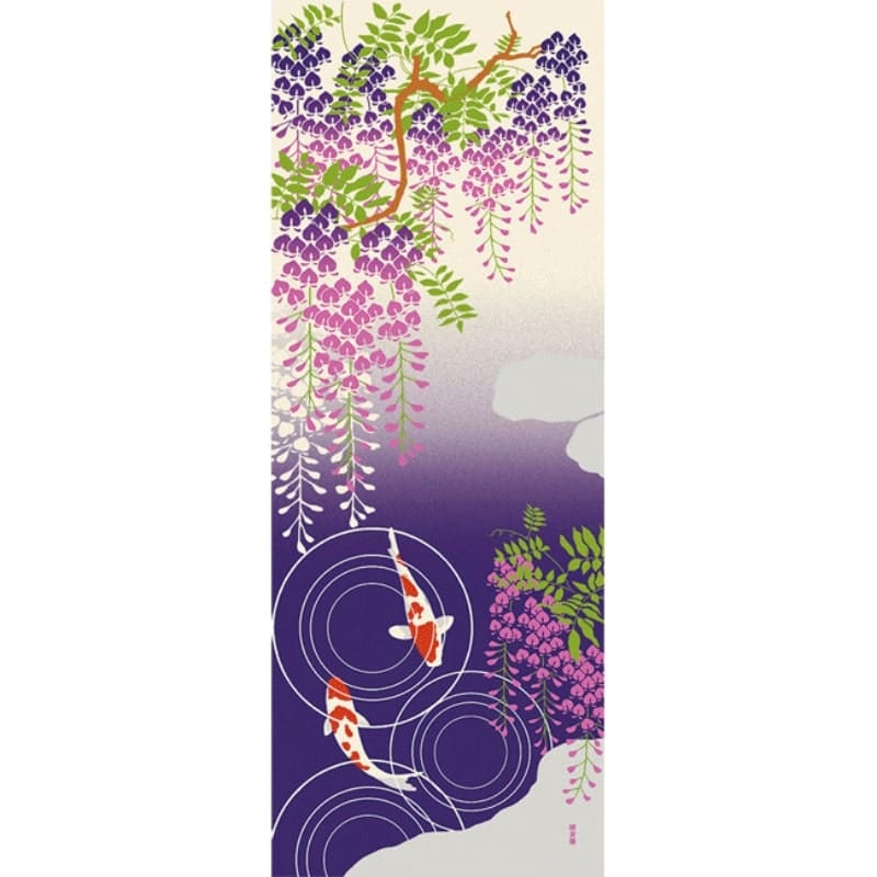 Tenugui Handtuch - Wisteria & Koi