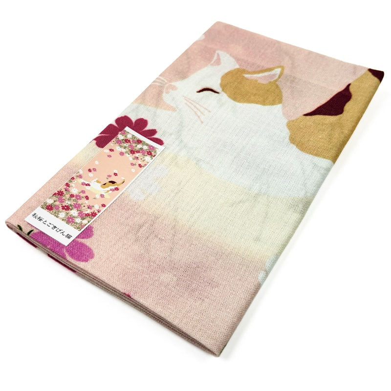 Tenugui - Katze & Blumen