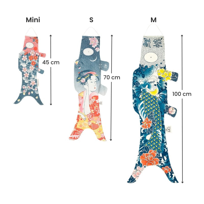 Traditioneller Koinobori Türkis - 100 cm