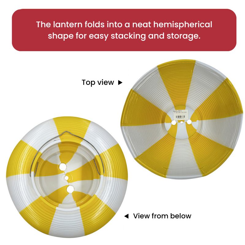 Japanische Laterne Chochin Gelb-Weiß