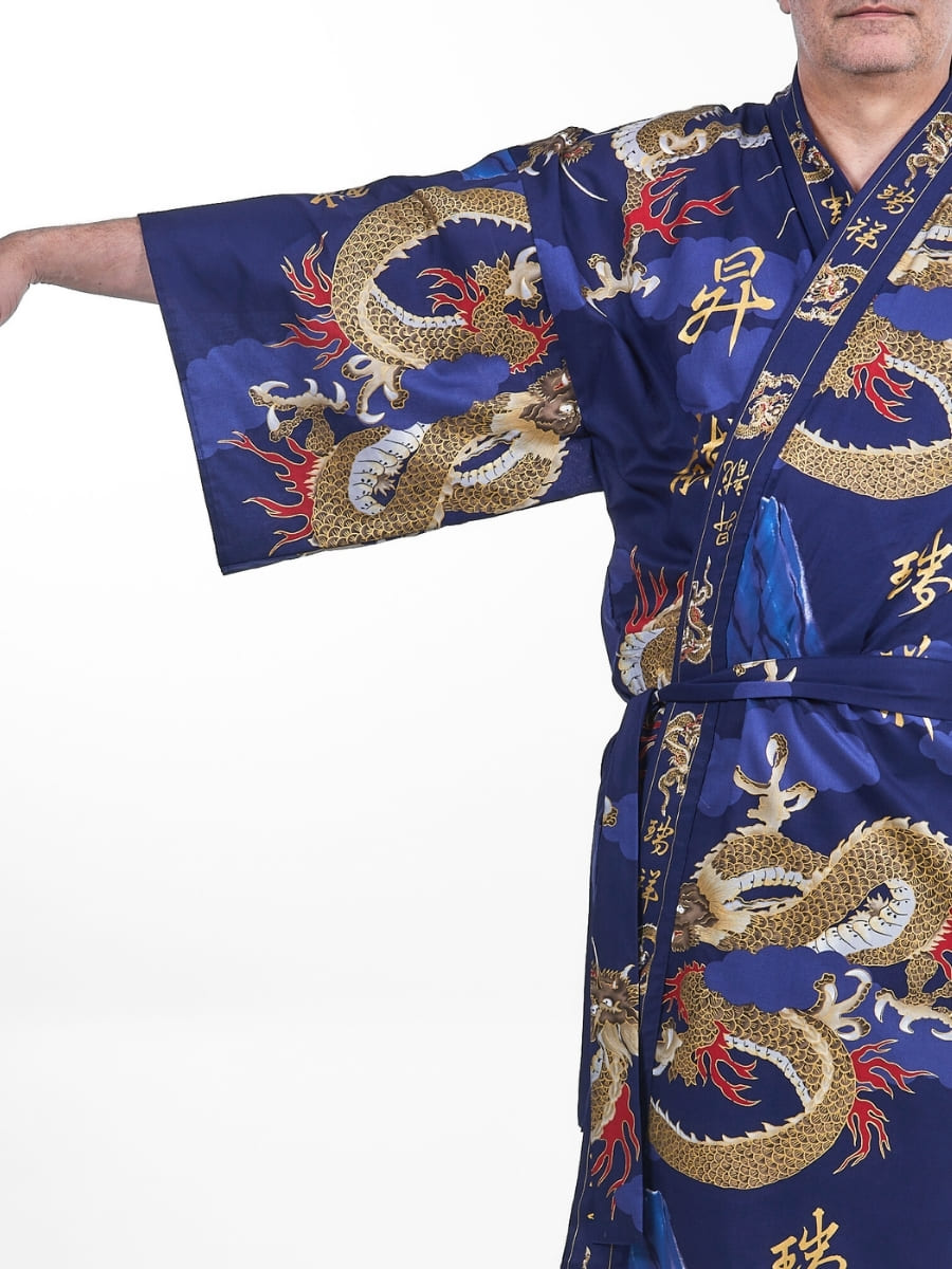 Yukata Kimono Männer - Happi Drache Einheitsgröße