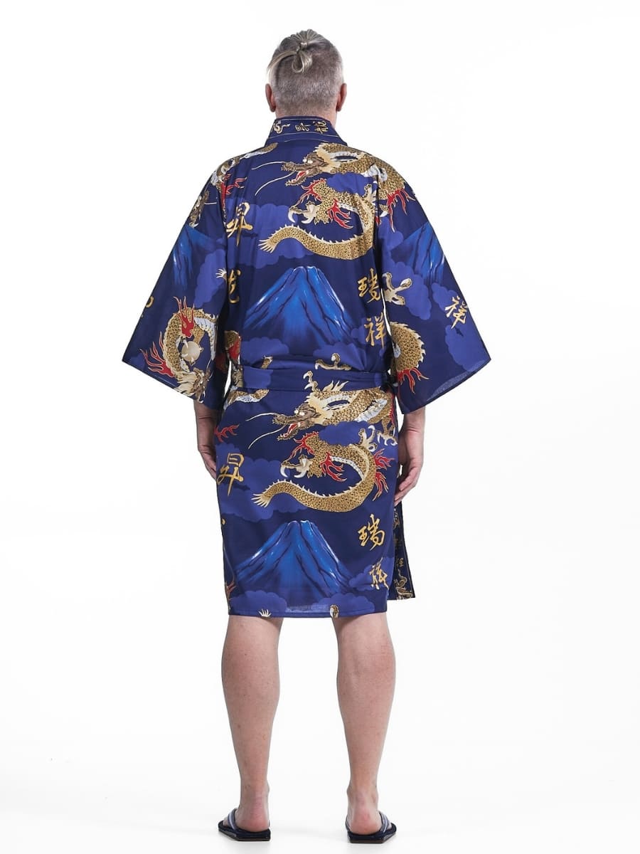 Yukata Kimono Männer - Happi Drache Einheitsgröße