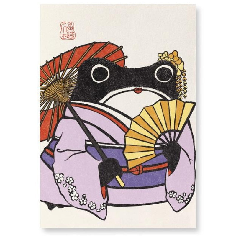Japanisches Gemälde Geisha Kaeru - A4