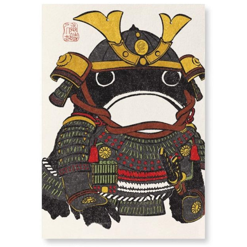 Japanisches Gemälde Samurai Kaeru - A3